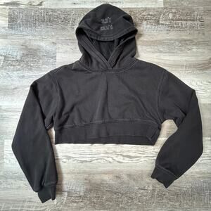 FP Movement Black Cropped Hoodie Mesh Lined Hood Coordinates S